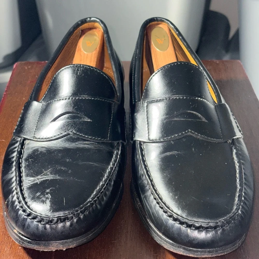 Allen Edmonds Black Leather Slip-On Size 10 Loafers(123) - Picture 8 of 12